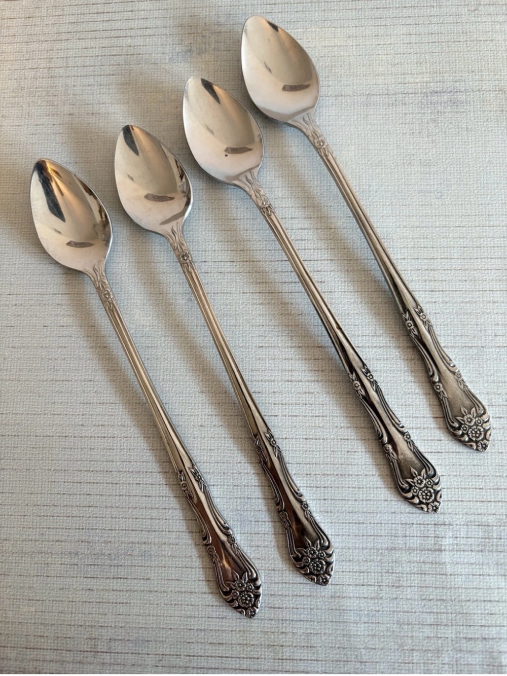 Vintage Stanley Roberts Dream Rose Iced Tea Spoons - Set of 4